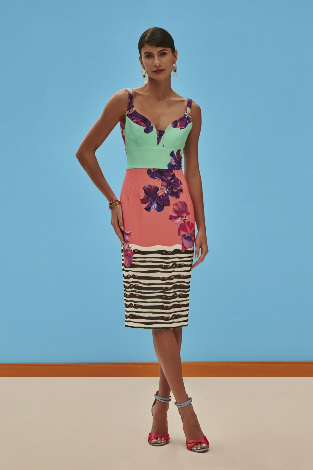 VESTIDO MÍDI POIS DE SETEUR VERDE