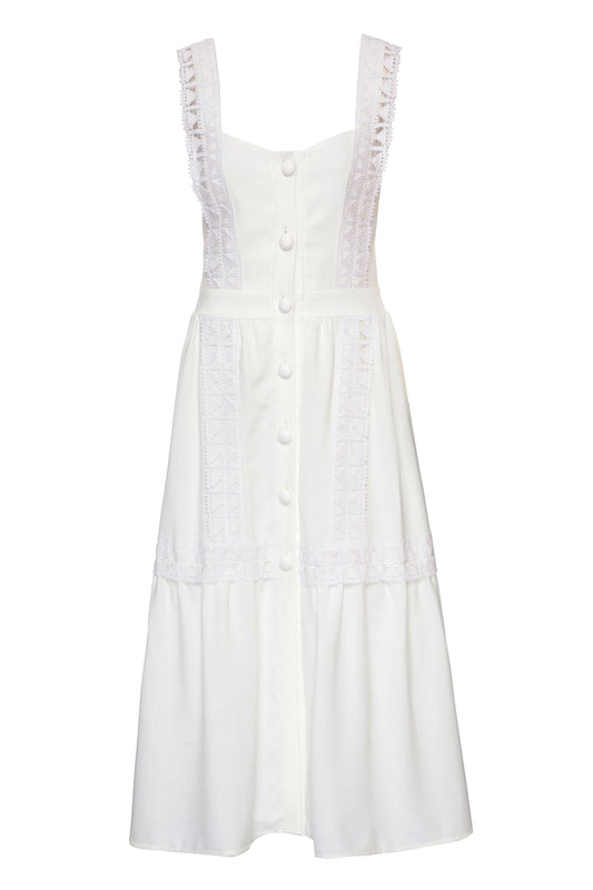 VESTIDO MÍDI BOTÕES MINIMAL OFF WHITE