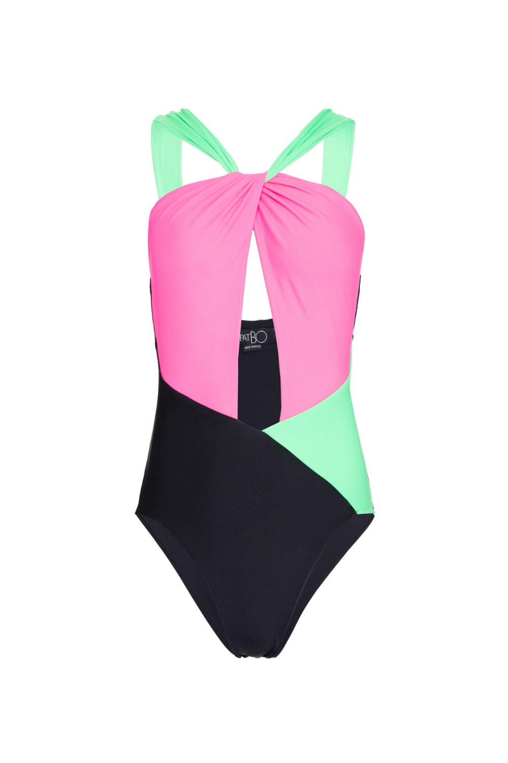 BODY TORÇÃO LYCRA MULTICOR PRETO