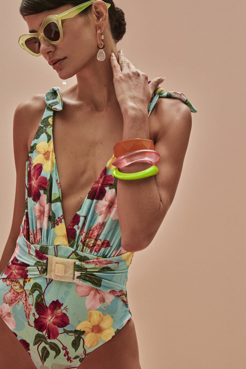 BODY FIVELA QUADRADA HIBISCUS AZUL