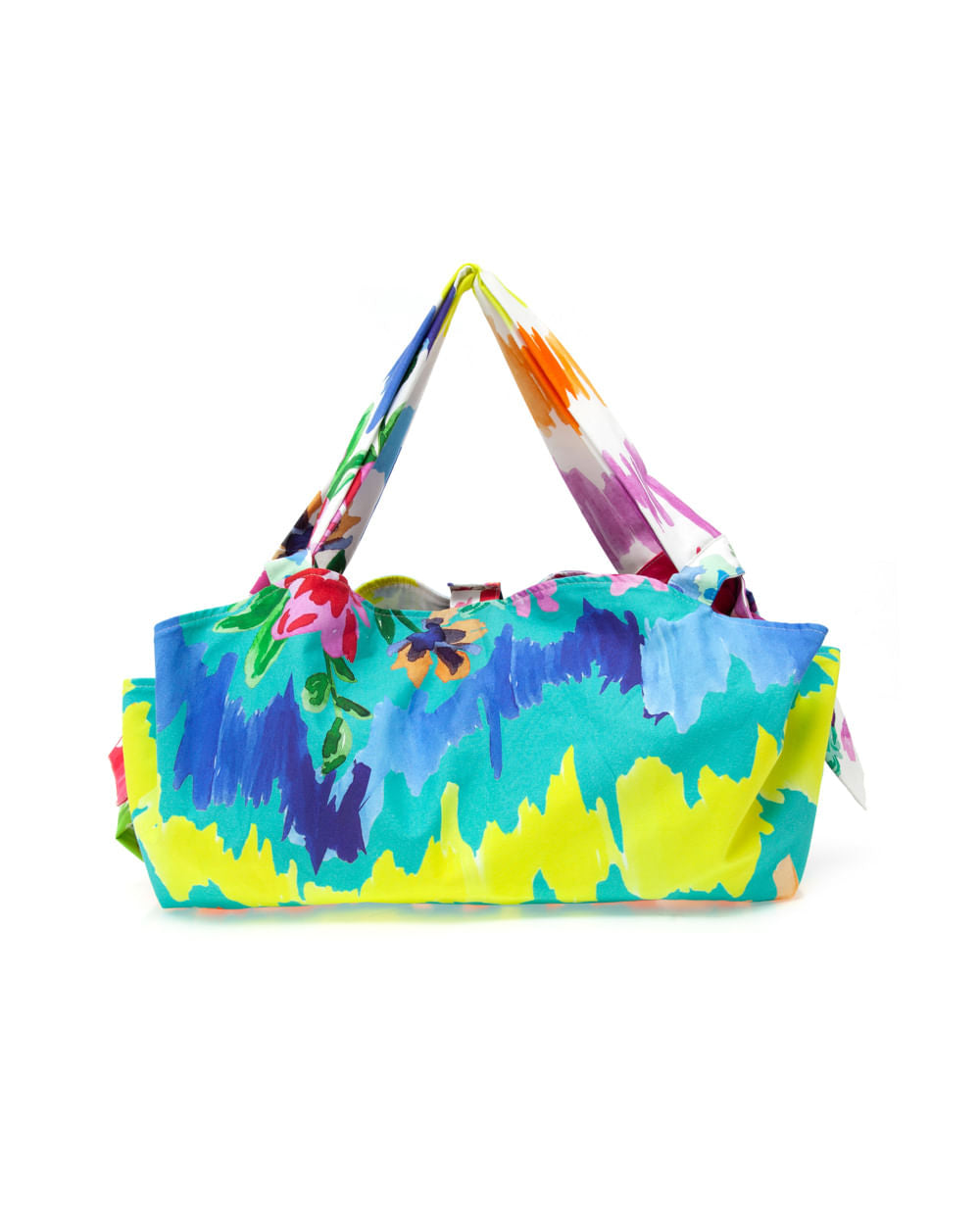Bolsa flower bloom  azul com off