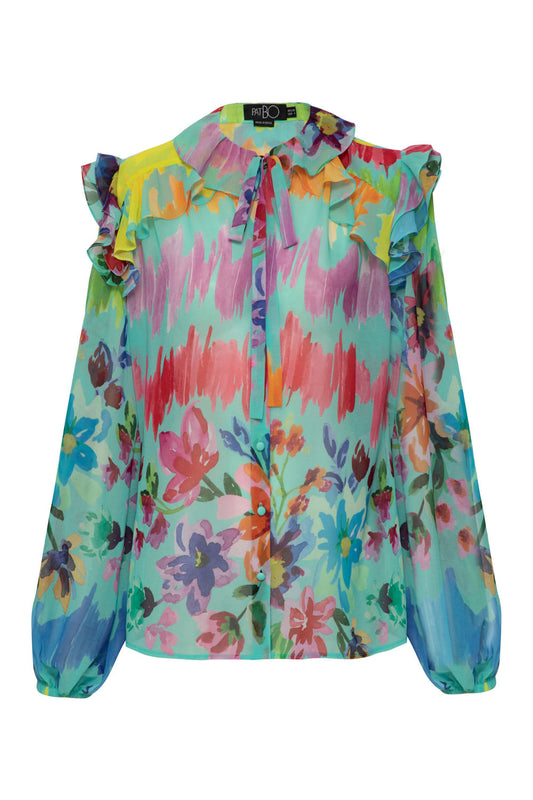 CAMISA FLOWER BLOOM AZUL