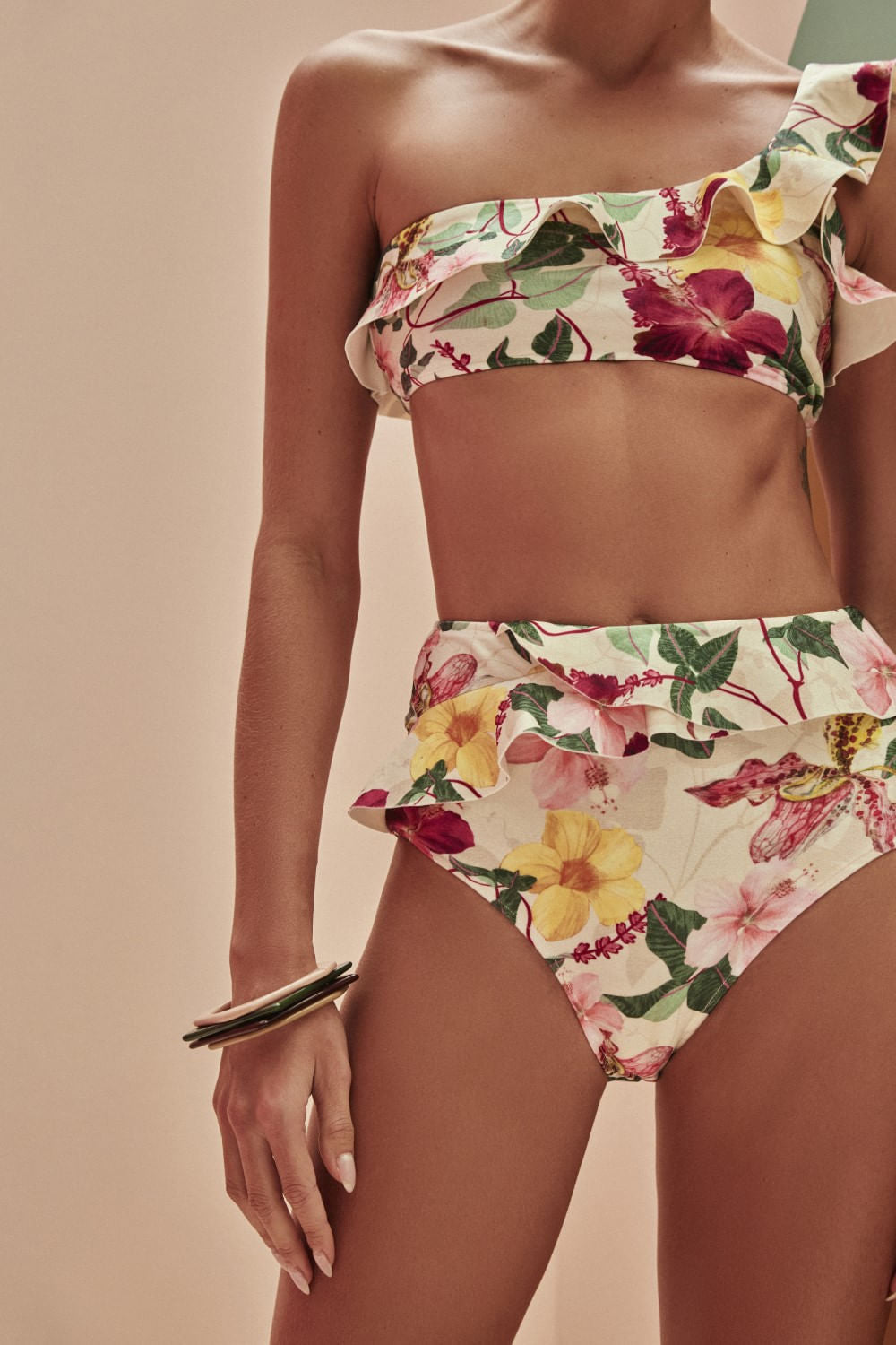 HOT PANTS BABADO HIBISCUS OFF WHITE
