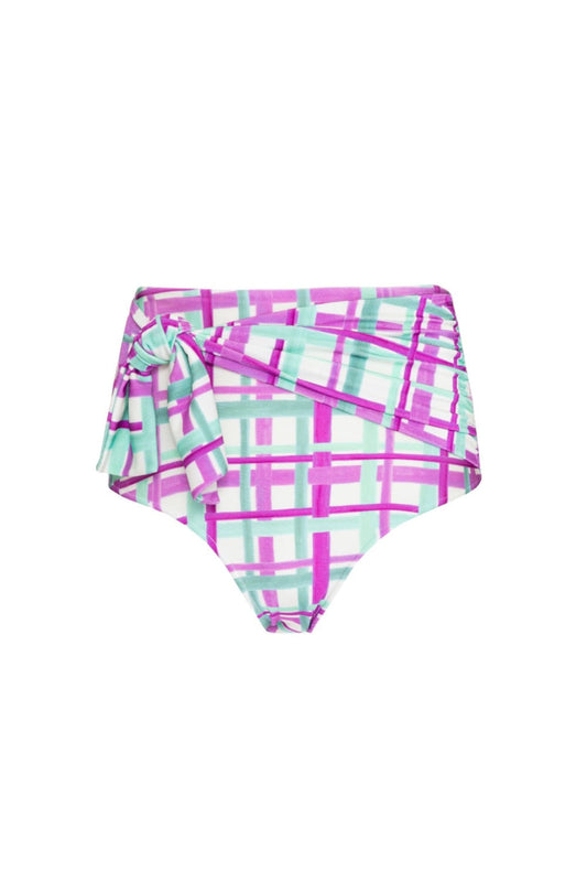 HOT PANTS AMARRAÇÃO XADREZ RIVIERA ROXO