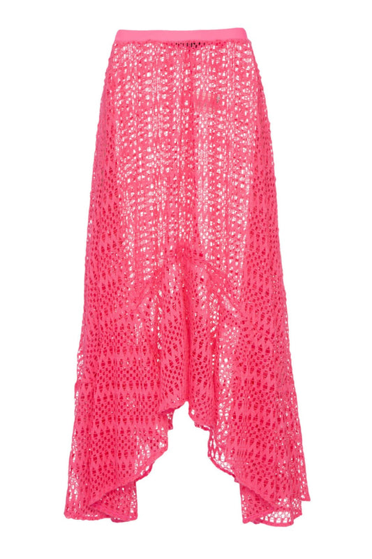 SAIA LONGA ASSIMÉTRICA TELA NEON VIBES PINK