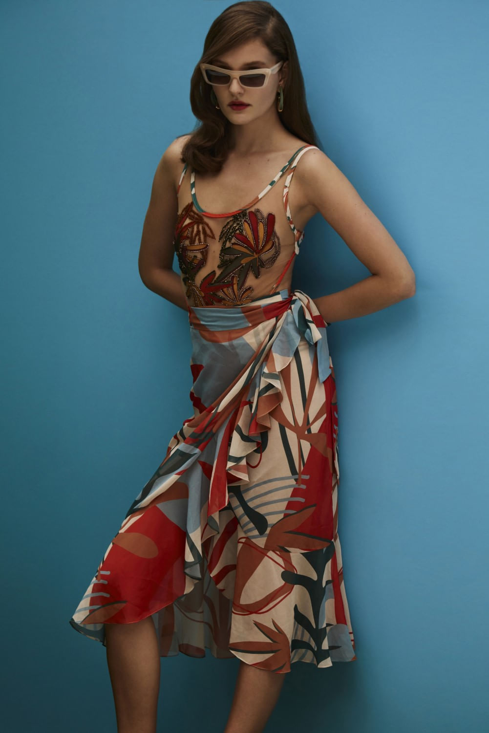 SAÍDA DE PRAIA MÍDI MODERNISTA LARANJA