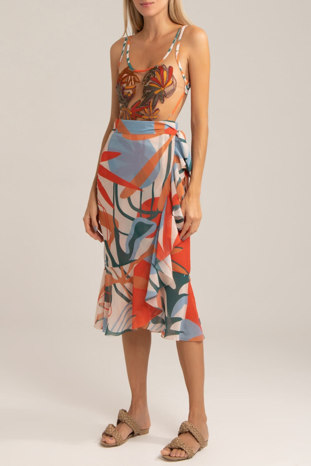 SAÍDA DE PRAIA MÍDI MODERNISTA LARANJA