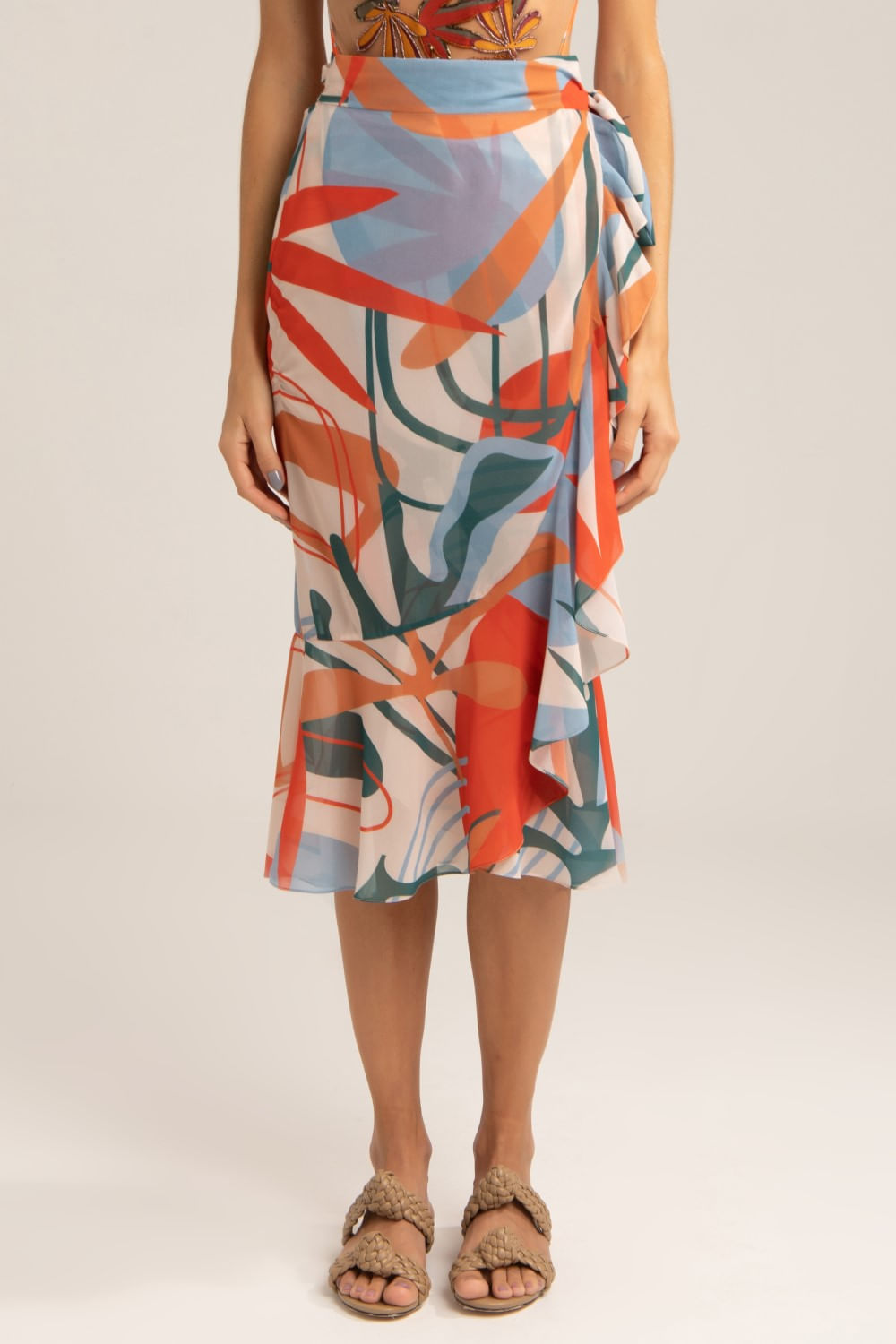 SAÍDA DE PRAIA MÍDI MODERNISTA LARANJA