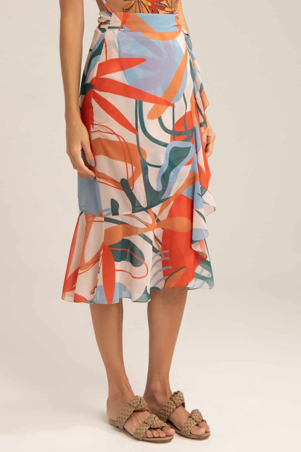 SAÍDA DE PRAIA MÍDI MODERNISTA LARANJA