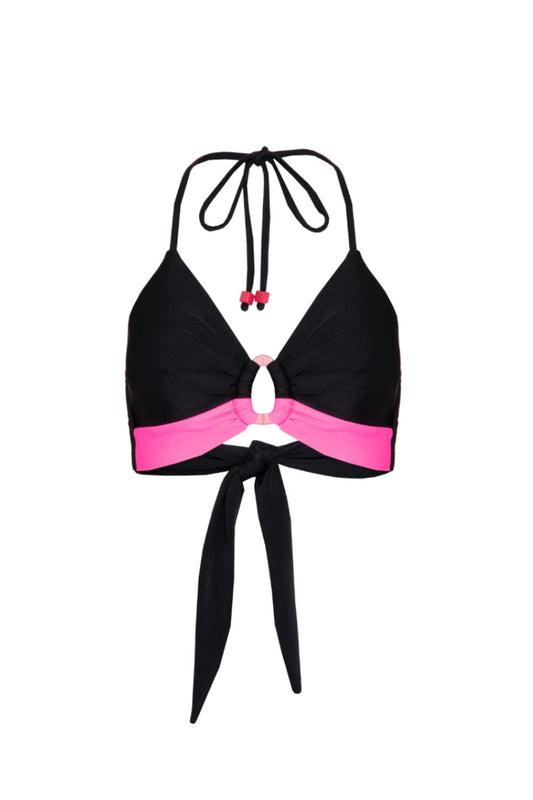 TOP BIQUÍNI LYCRA MULTICOR PRETO