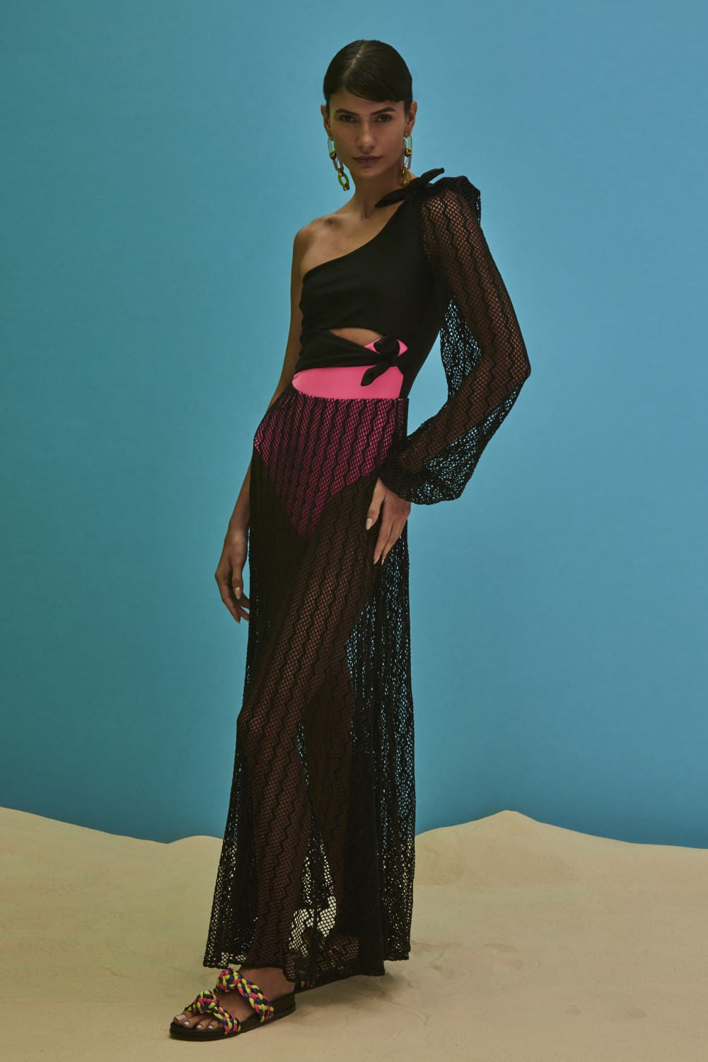 VESTIDO LONGO LYCRA
 MULTICOR