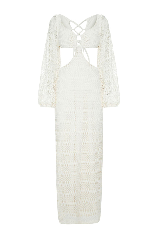 VESTIDO LONGO ARGOLA TELA NEON VIBES OFF WHITE