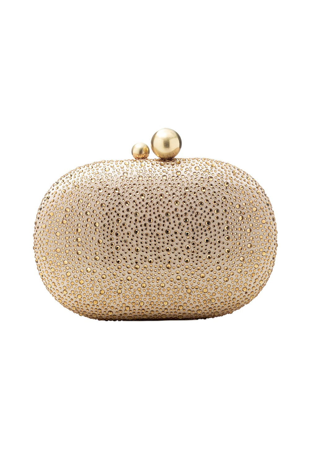 BOLSA CLUTCH CRISTAIS OVAL OURO