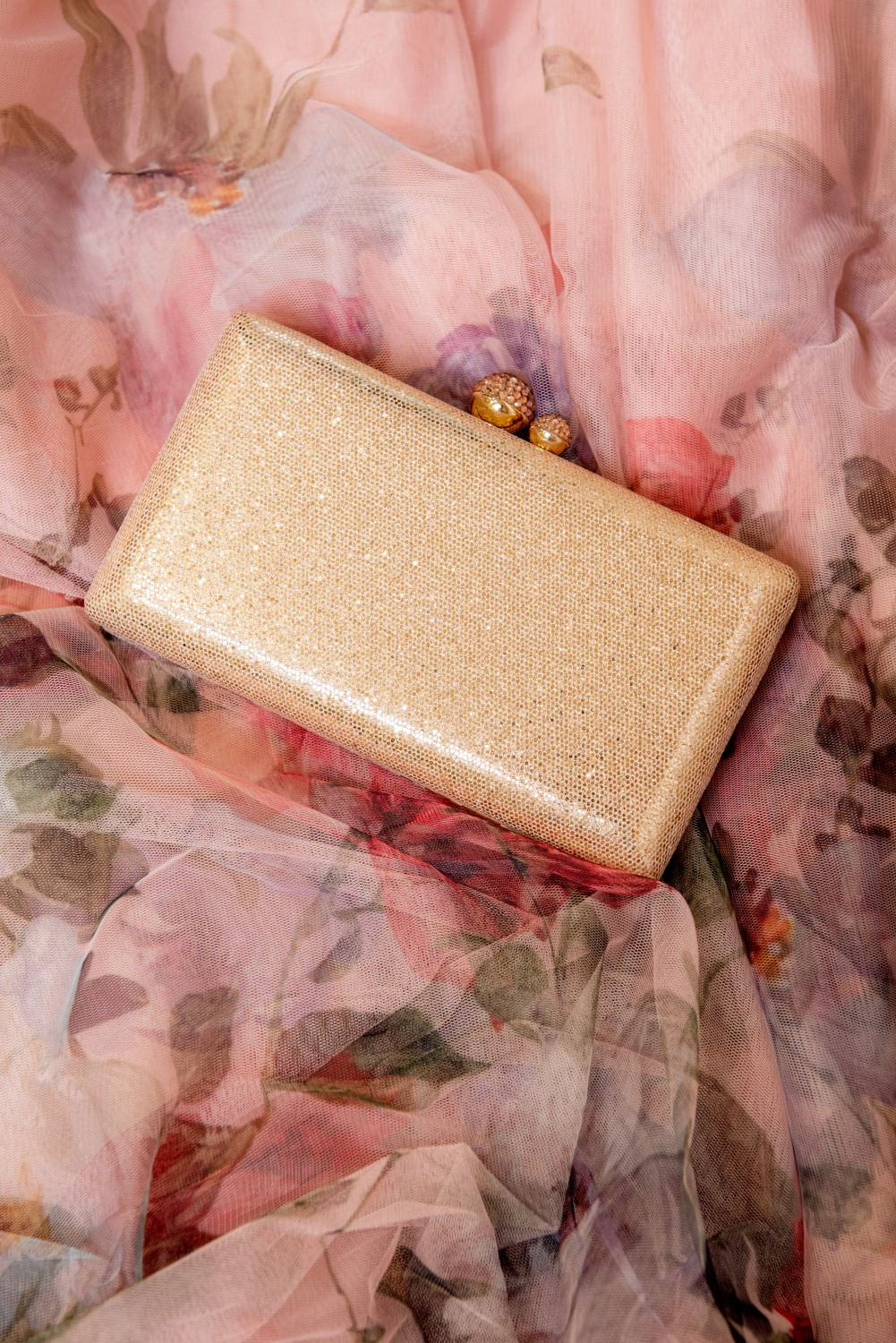 Bolsa clutch brilho retangular ouro claro