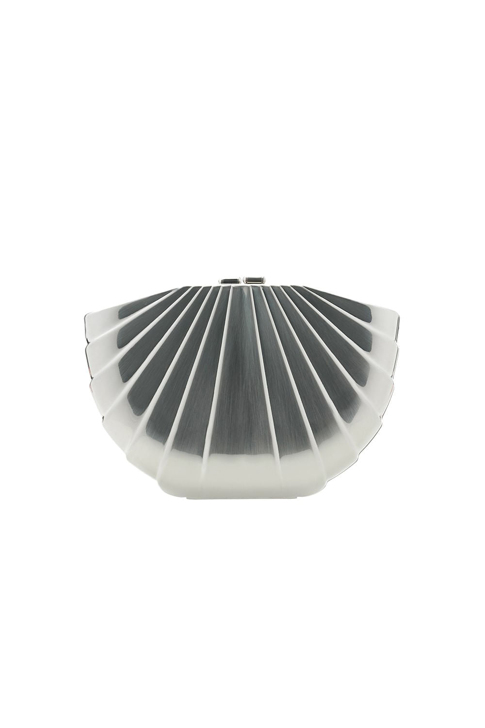 BOLSA CLUTCH METAL CONCHA PRATA