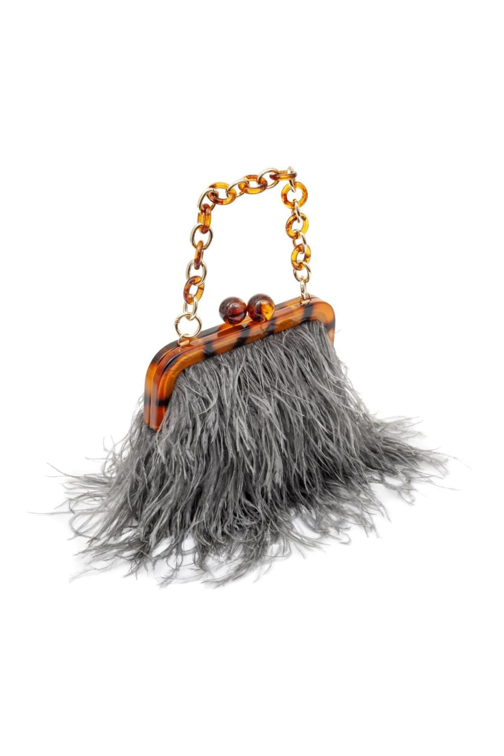 BOLSA MAXI CLUTCH PLUMAS ARMAÇÃO RESINA AZUL