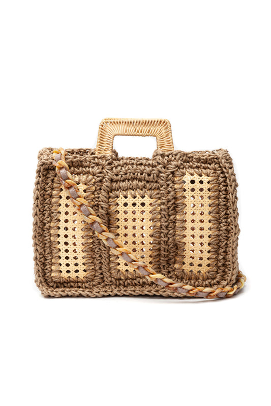 MAXI BOLSA CROCHÊ SISAL ALÇA RATTAN NATURAL