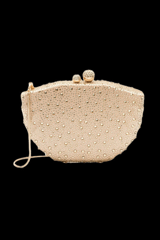 CLUTCH CETIM CRISTAIS CONCHA OURO