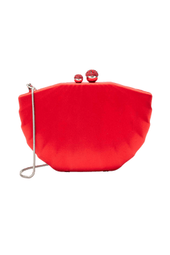 BOLSA CLUTCH CETIM CONCHA VERMELHO