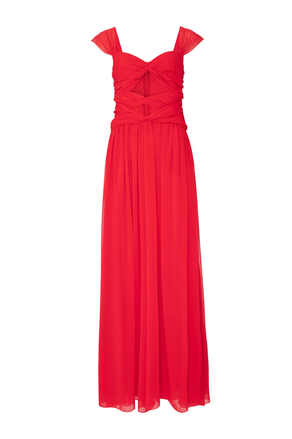 VESTIDO LONGO TORÇÃO BUSTO VERMELHO