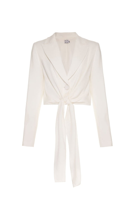 Blazer cropped amarração off white