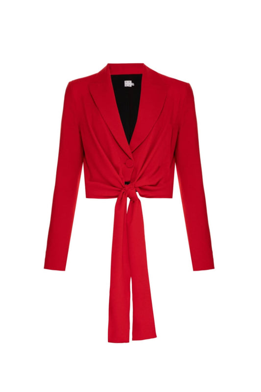 Blazer cropped amarração vermelho