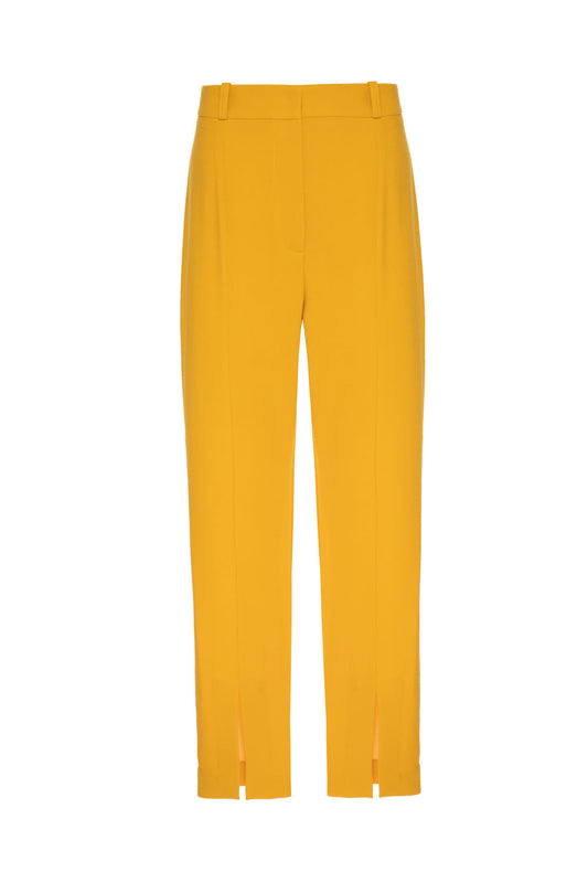 CALÇA RETA ABERTURAS AMARELO