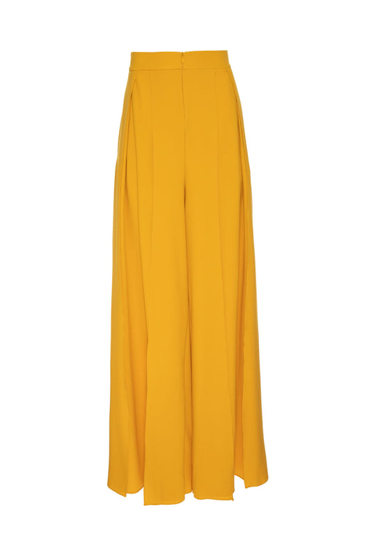 CALÇA PANTALONA PREGAS AMARELO