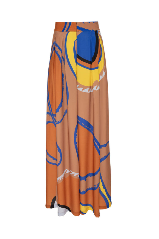 CALÇA PANTALONA ESTAMPADA DOURADO