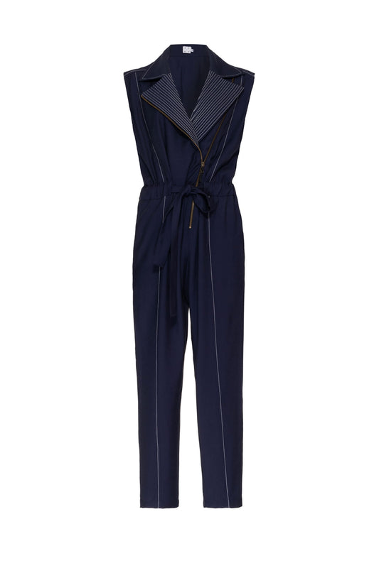 MACACÃO PESPONTO ZÍPER MARINHO