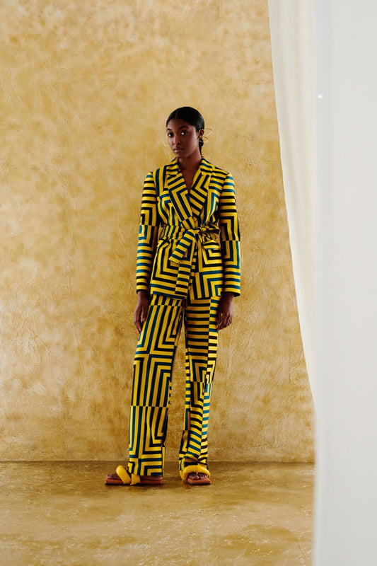 TERNO COMPLETO ESTAMPADO OURO UNICA