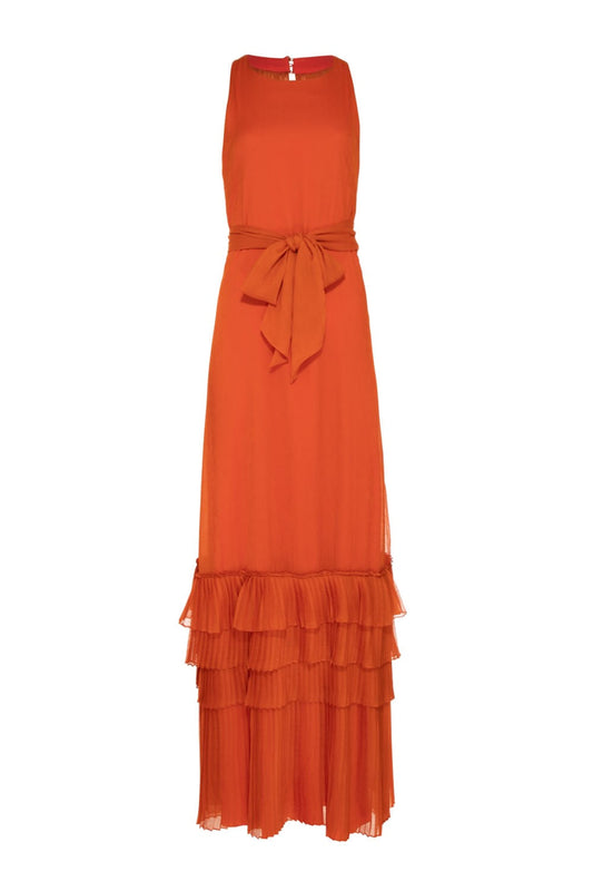 VESTIDO LONGO FAIXA LARANJA