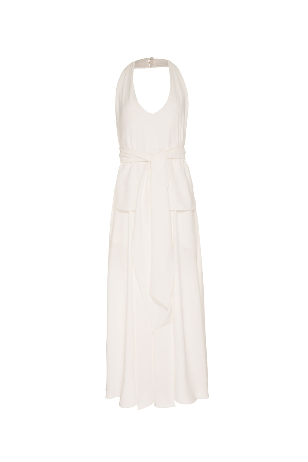 VESTIDO MÍDI FRENTE ÚNICA OFF WHITE
