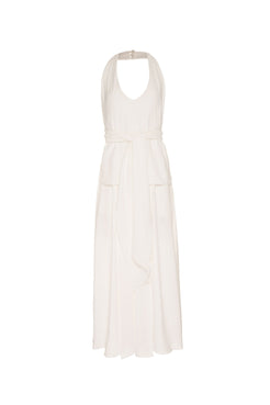 VESTIDO MÍDI FRENTE ÚNICA OFF WHITE
