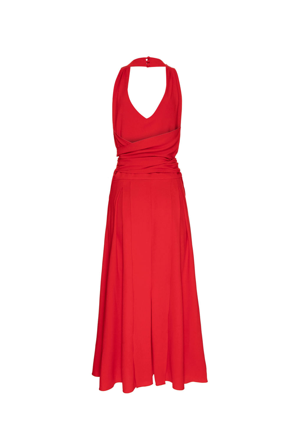 VESTIDO MÍDI FRENTE ÚNICA VERMELHO