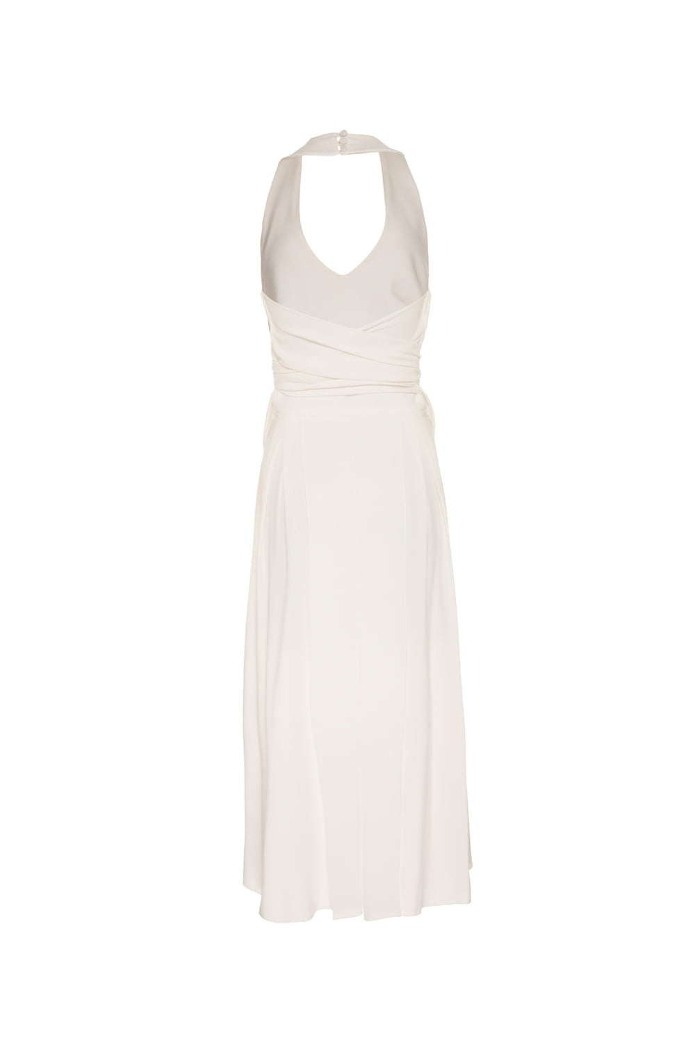 VESTIDO MÍDI FRENTE ÚNICA OFF WHITE