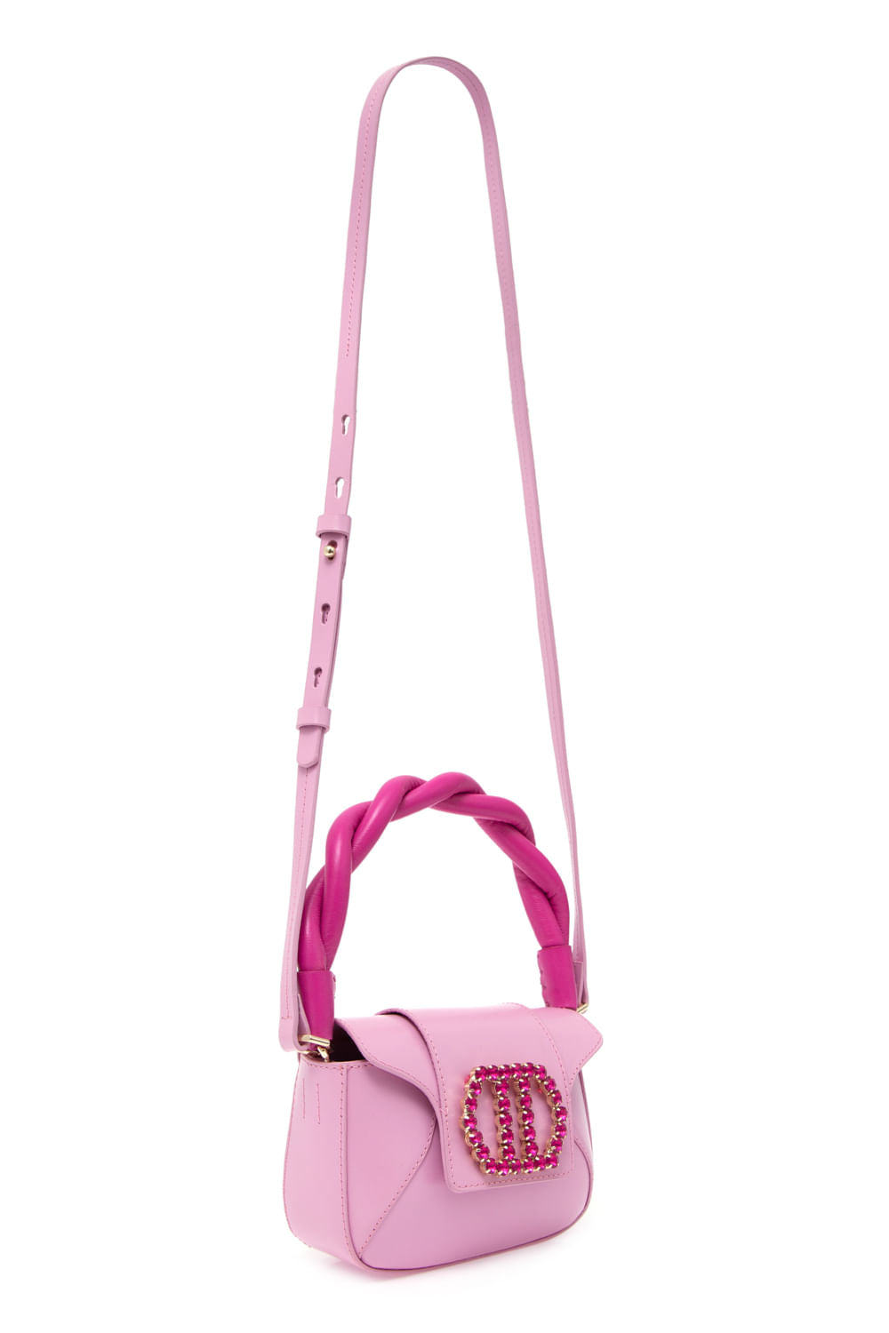 BOLSA TIRACOLO COURO ALÍCIA PEQUENA ROSA