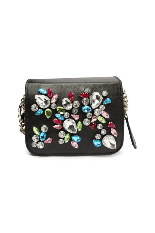 MINI BAG TIRACOLO COURO SAFIRA PRETO