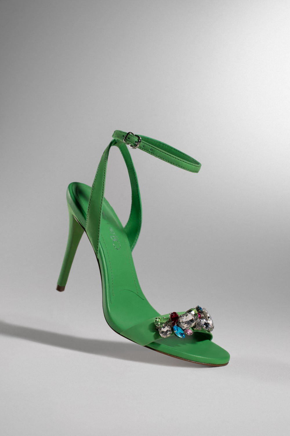 SANDÁLIA NOBUCK SALTO FINO VERDE