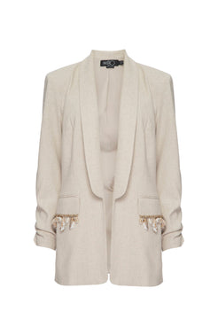 Blazer linho bÃºzios natural