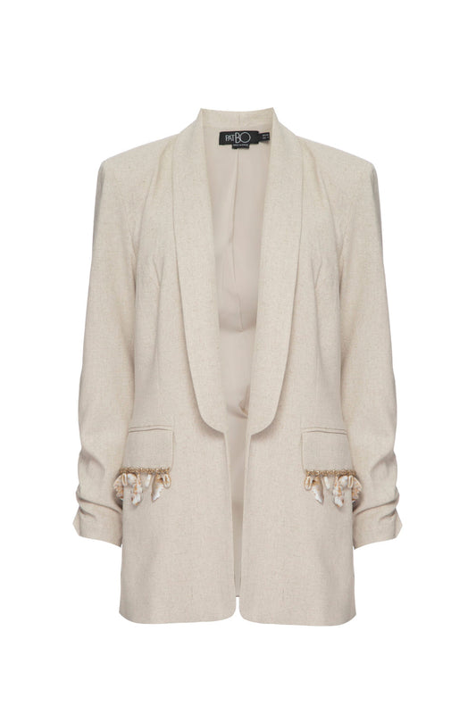 Blazer linho bÃºzios natural