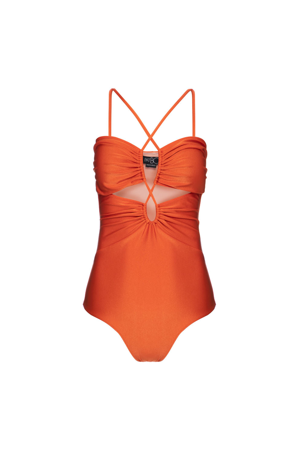 BODY RECORTES LYCRA APRICOT LARANJA