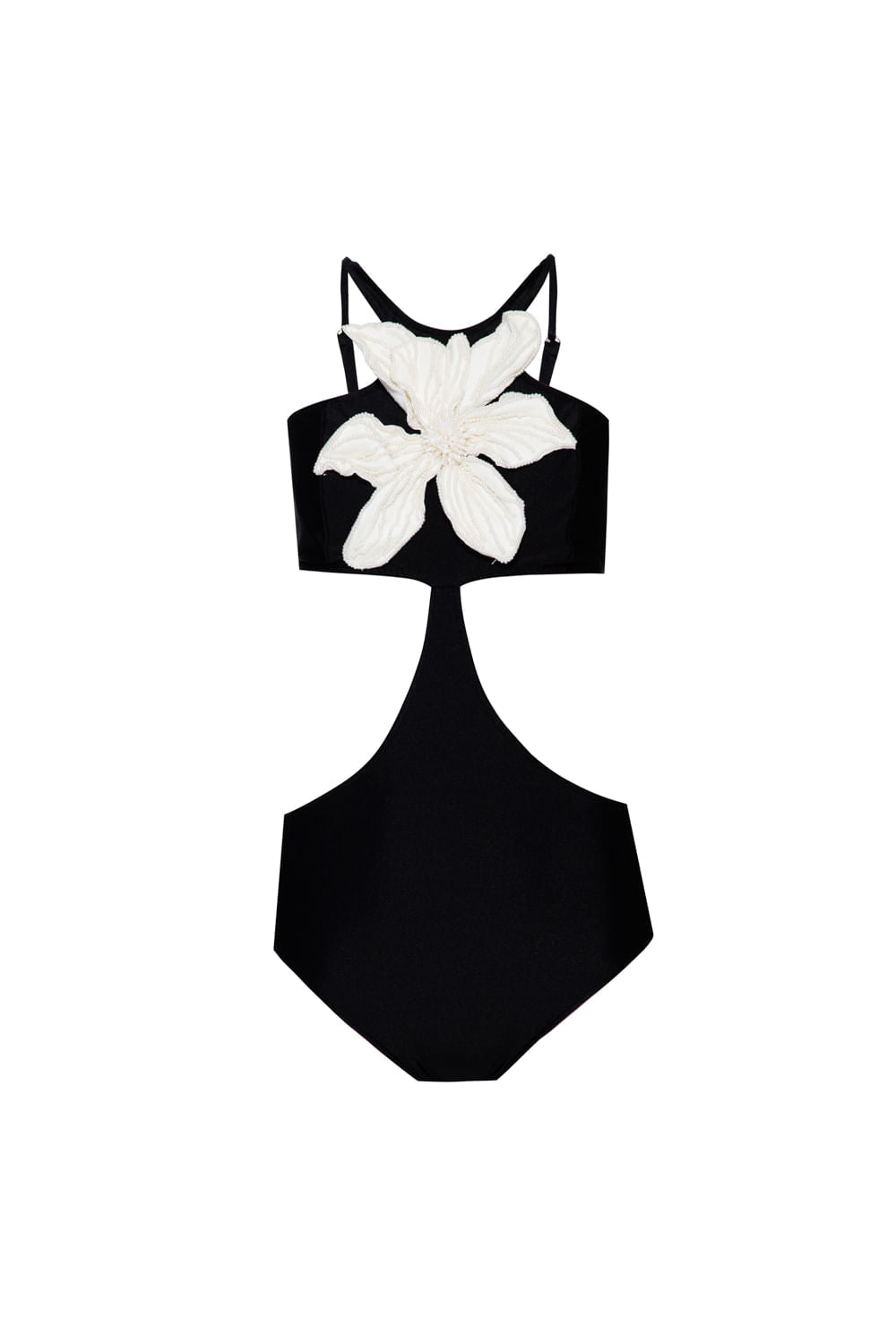 BODY FLOR BORDADA LYCRA JACKIE PRETO