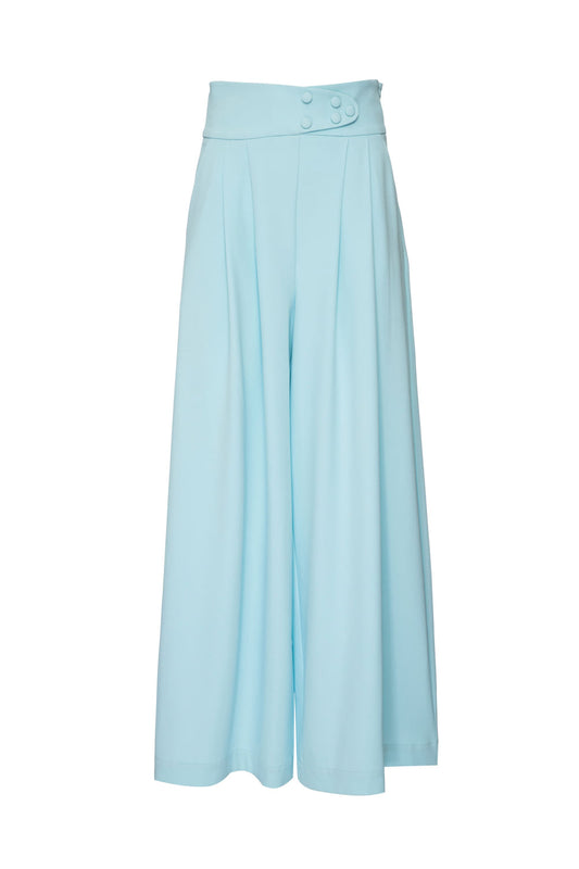 CALÇA PANTALONA CREPE DAISY AZUL