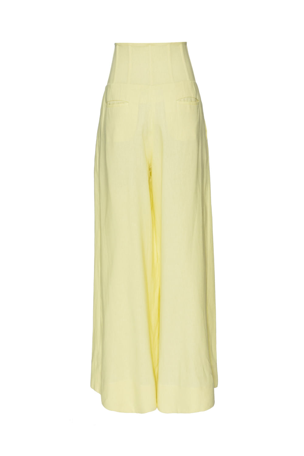 CALÇA CÓS ESTRUTURADO LINHO BALNEÁRIO AMARELO