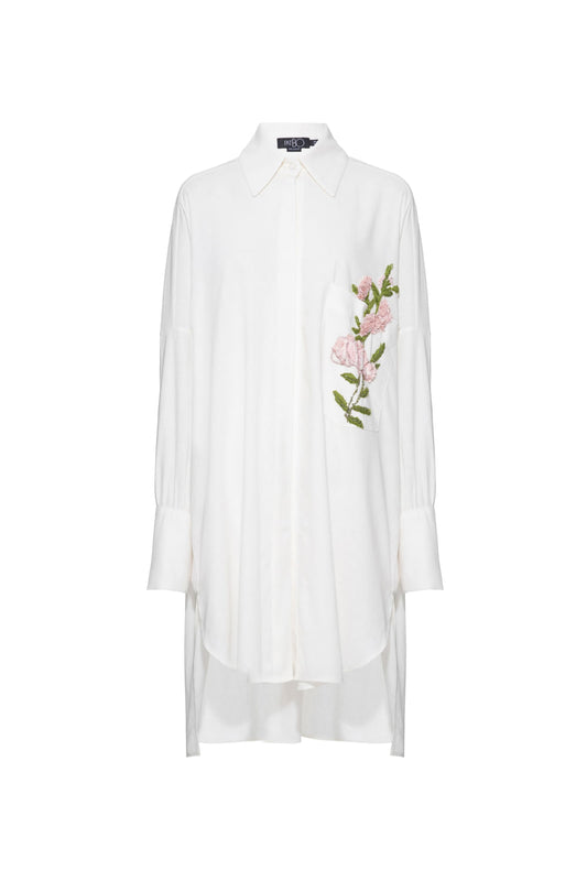 CAMISA BORDADA LINHO FRENCH OFF WHITE