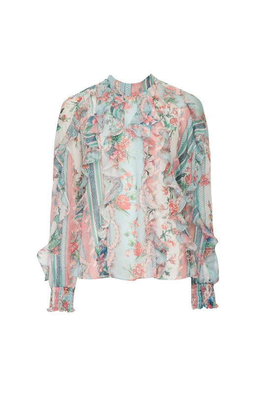CAMISA BABADOS FLORAL ANNA OFF WHITE