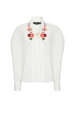 CAMISA BORDADA TRICOLINE JANE OFF WHITE