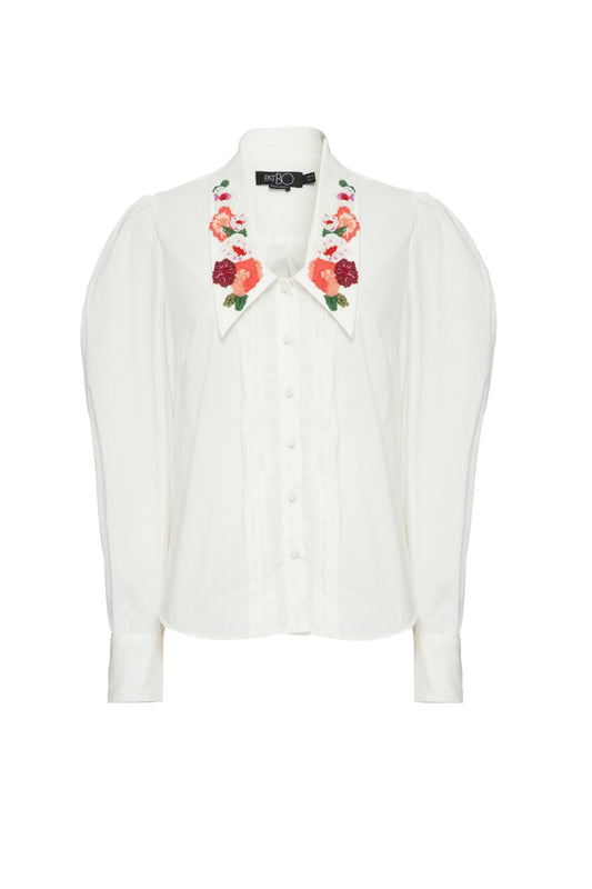 CAMISA BORDADA TRICOLINE JANE OFF WHITE