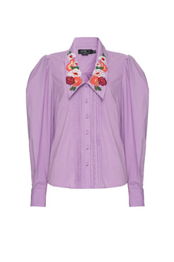 CAMISA BORDADA TRICOLINE JANE LILAS